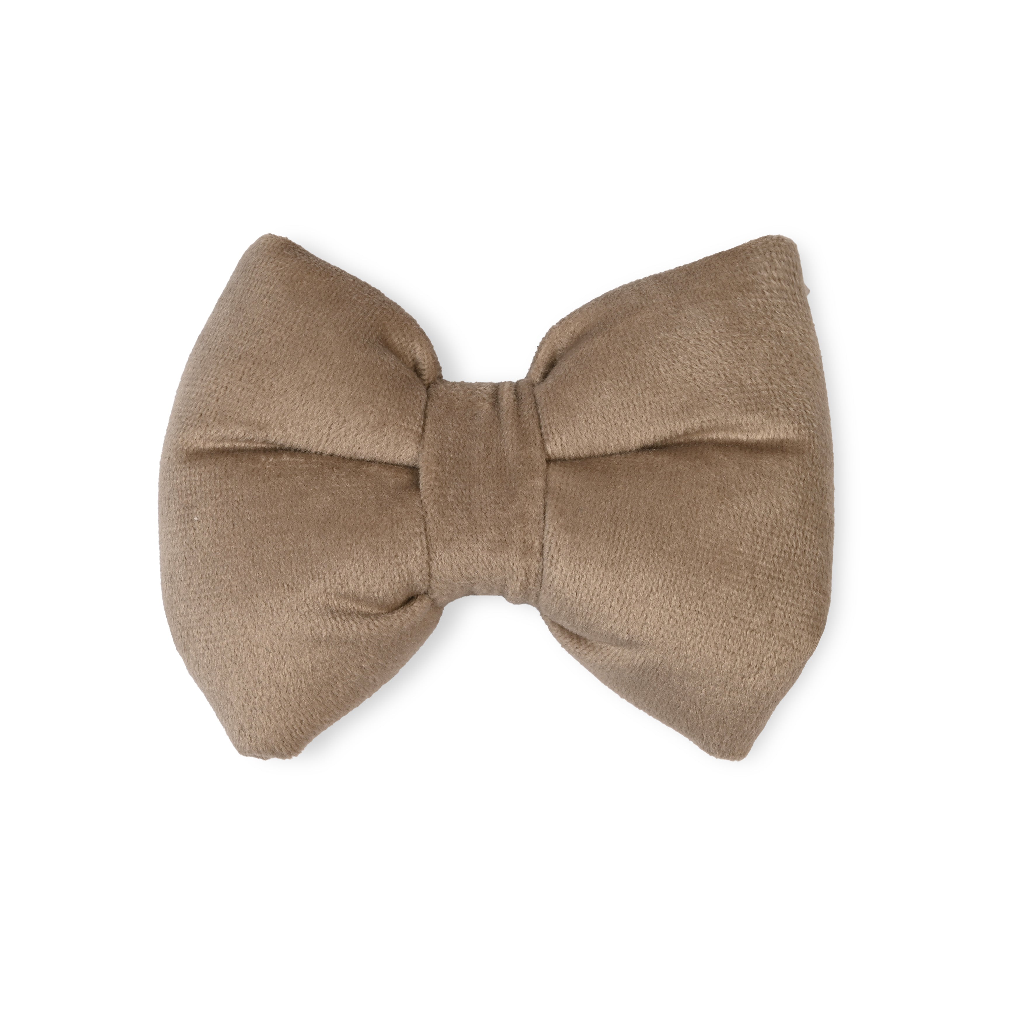 Beige Velvet Charm Bow Tie