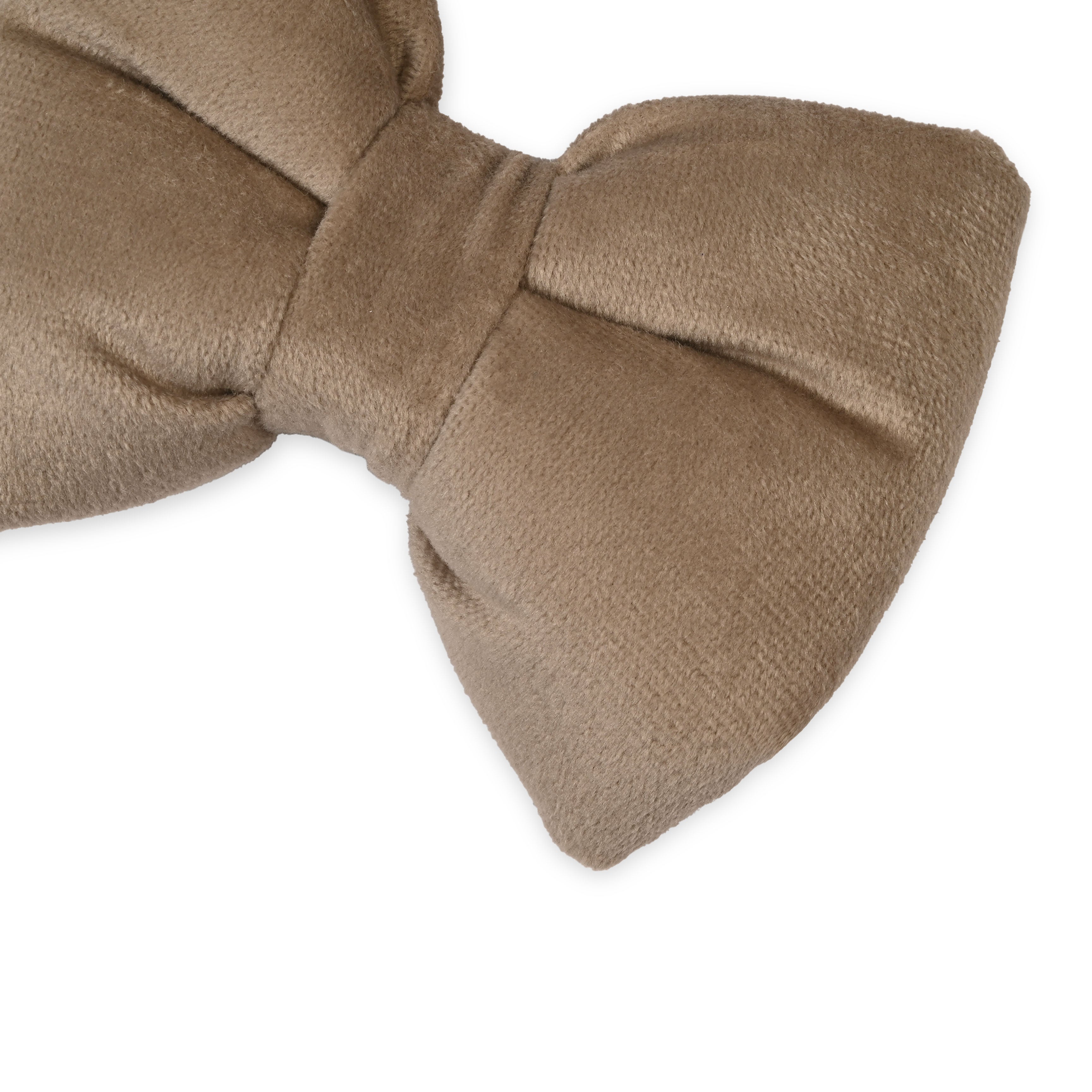 Beige Velvet Charm Bow Tie