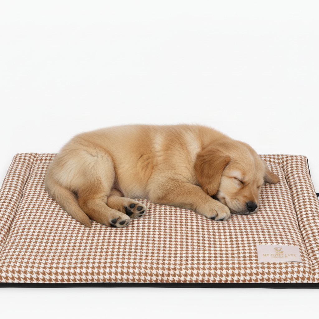 Beige Houndstooth Cozy Mat