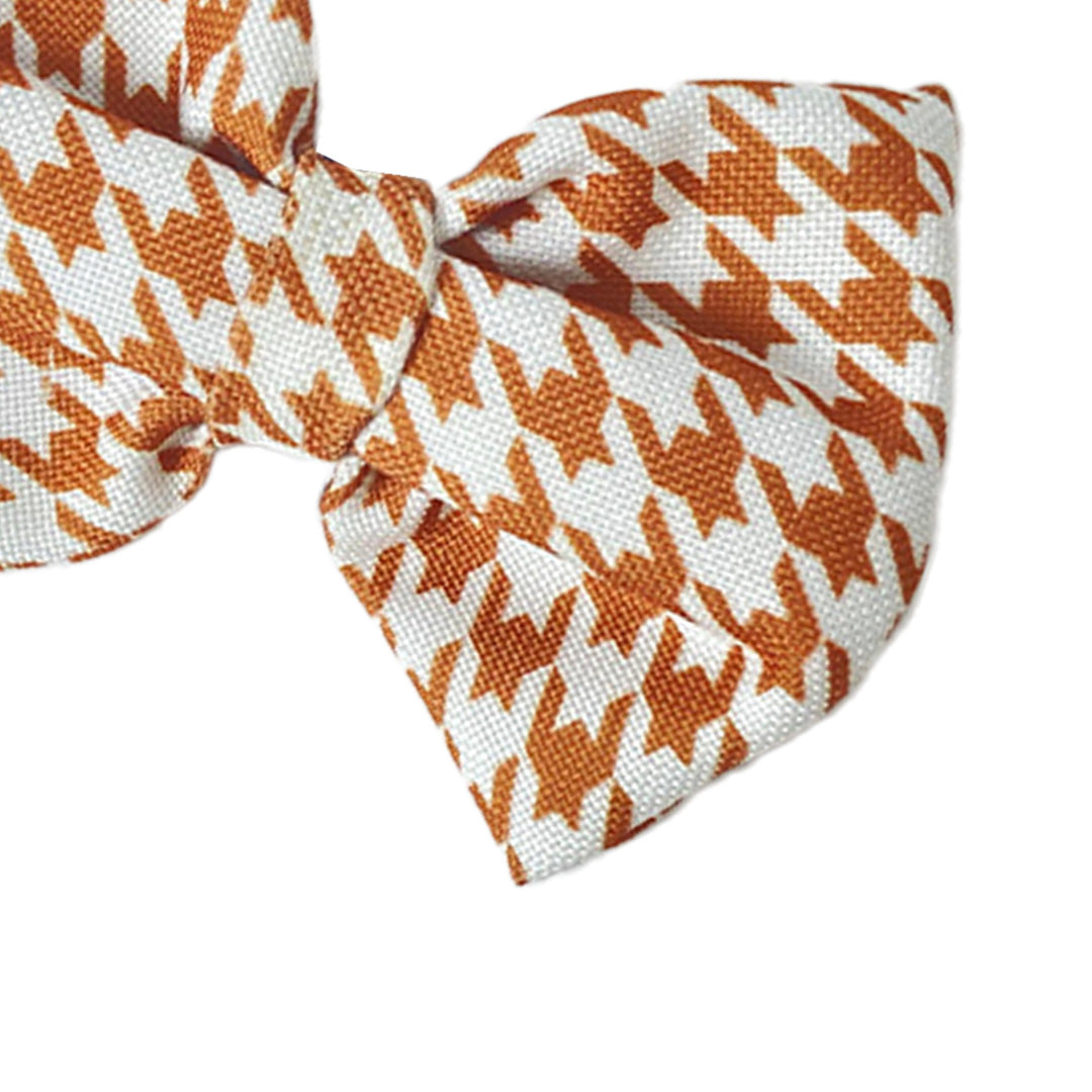 Beige Houndstooth Bow Tie