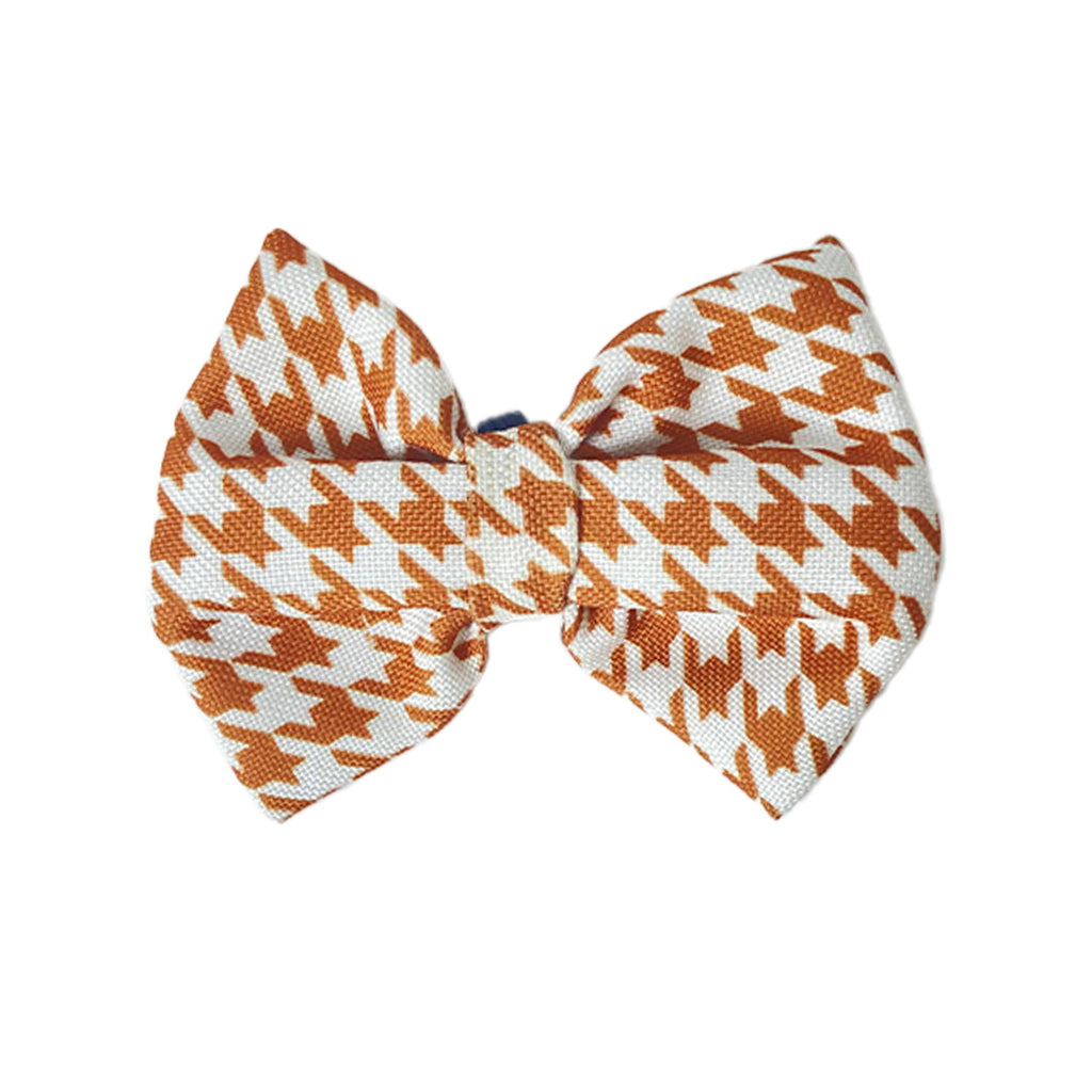Beige Houndstooth Bow Tie