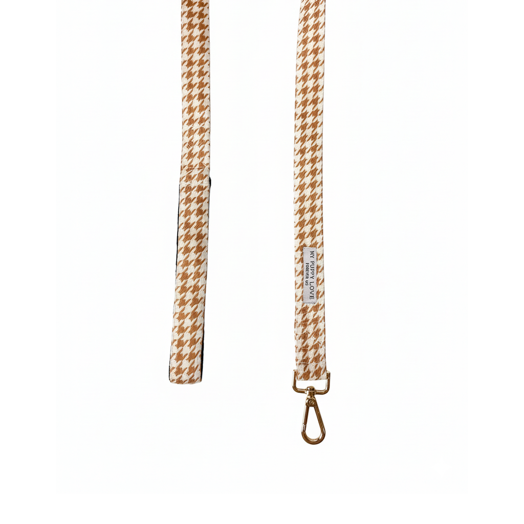 Beige Houndstooth Leash