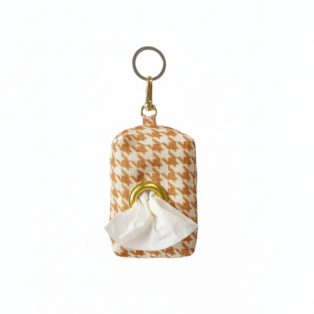 Beige Houndstooth Poop Bag